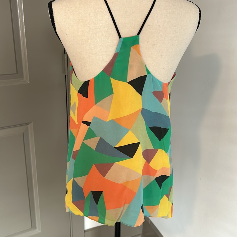 Milly Original Halter Abstract Silk Blouse - Picture 2 of 5